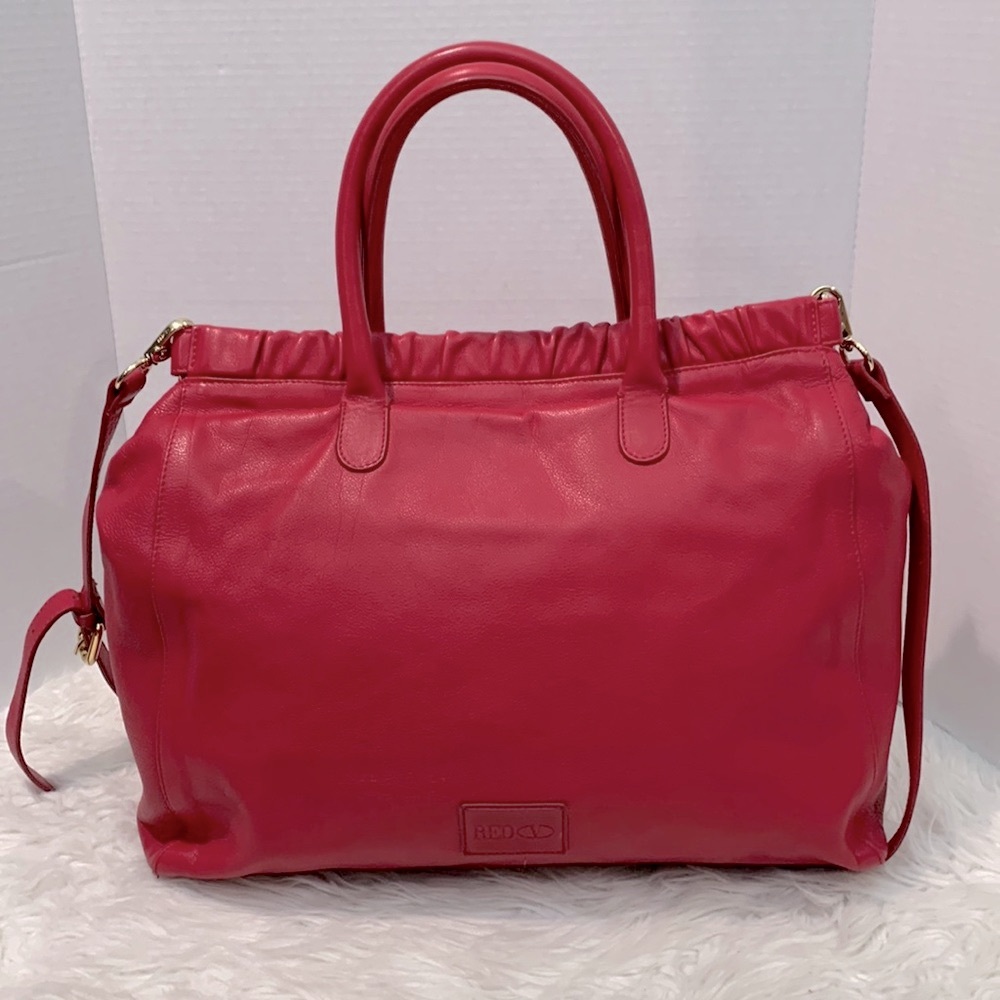 RED VALENTINO Pink/Fuschia Supple Leather Bag/Tote Elegant Large Bow Detail - Picture 2 of 14